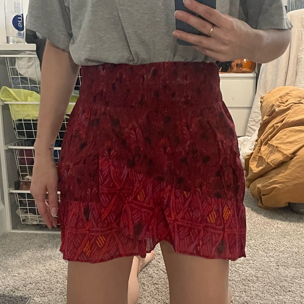 Purple Red Free People Layered Mini Skirt Medium Size NWOT